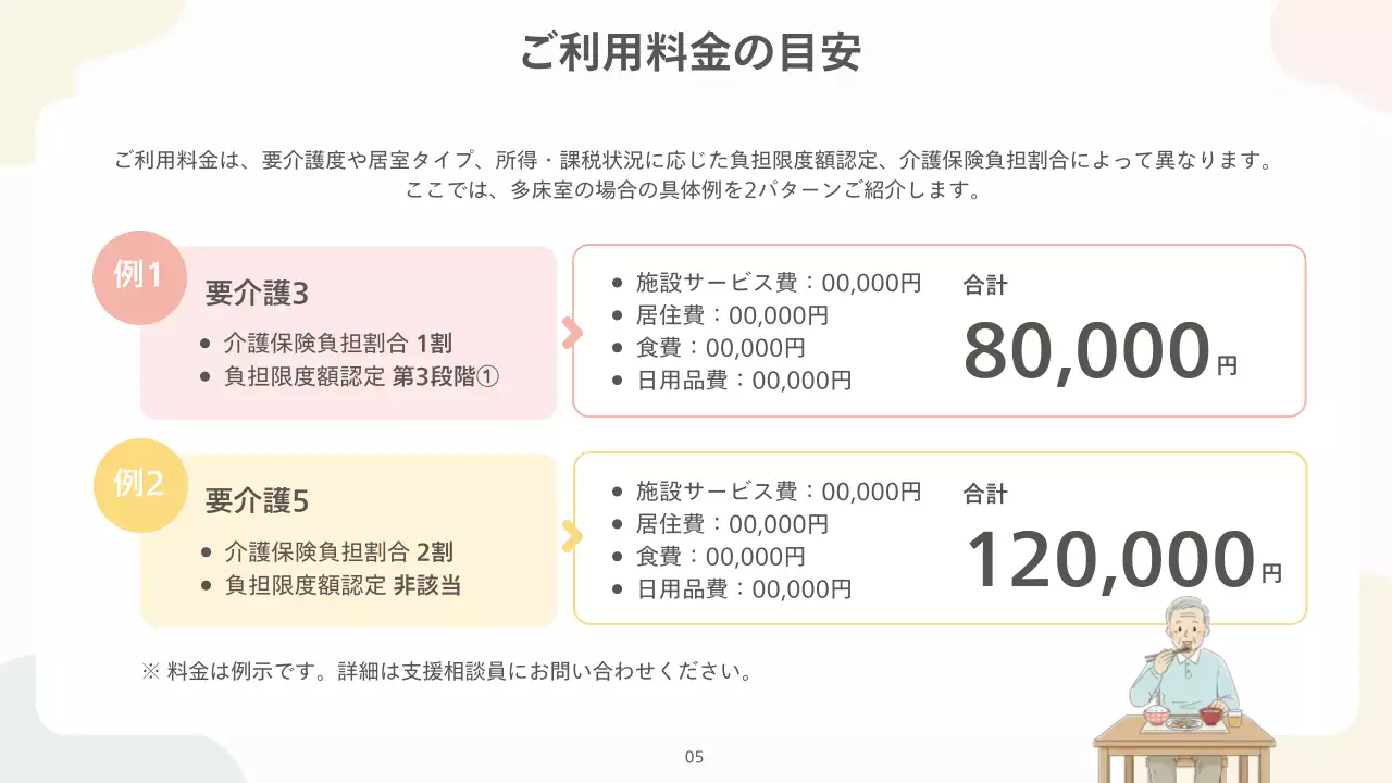 ベージュ シンプル 介護 プレゼンテーション