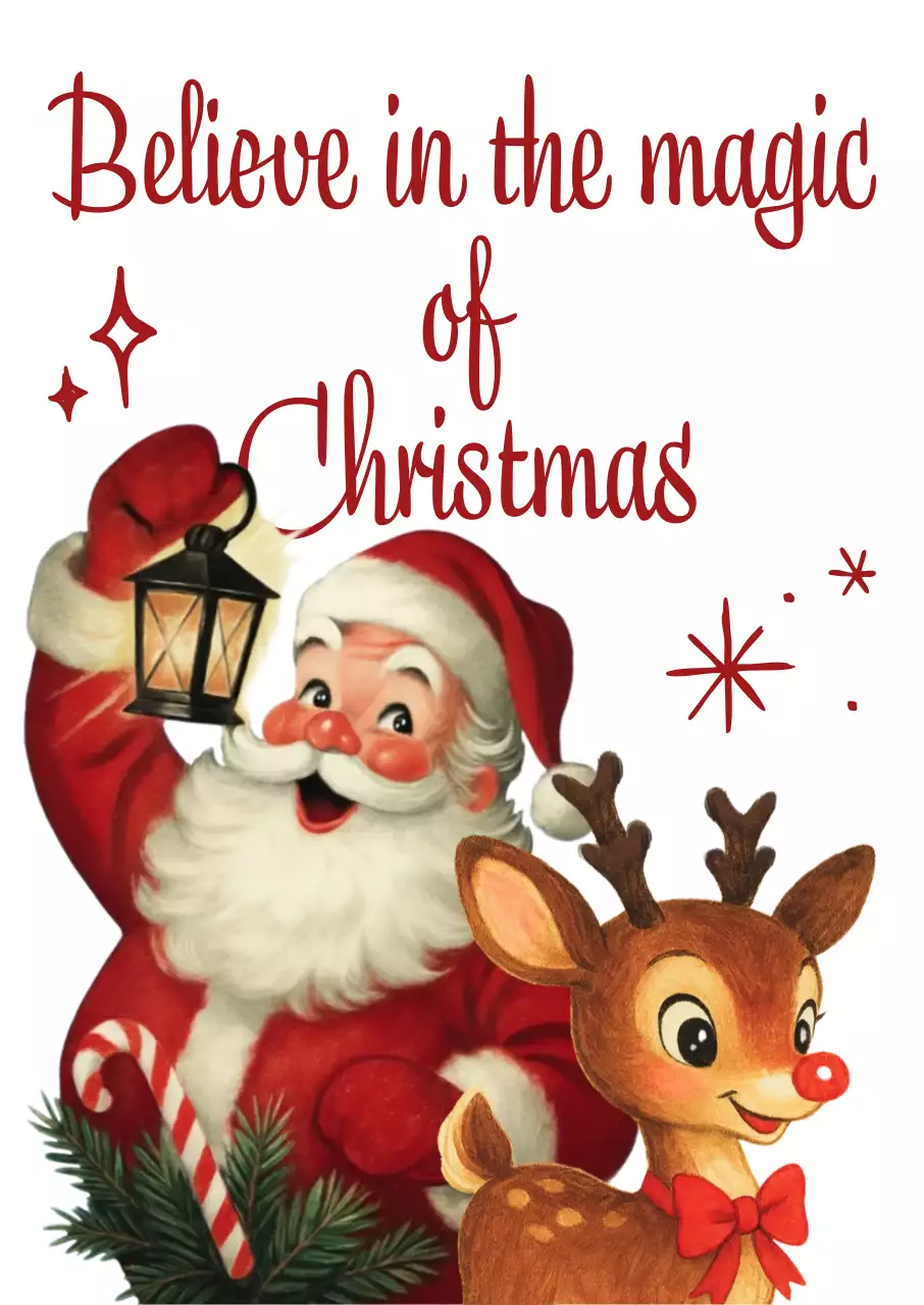 빨강 빈티지 크리스마스 엽서