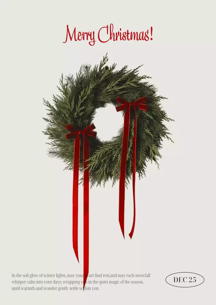 초록 클래식 크리스마스 엽서