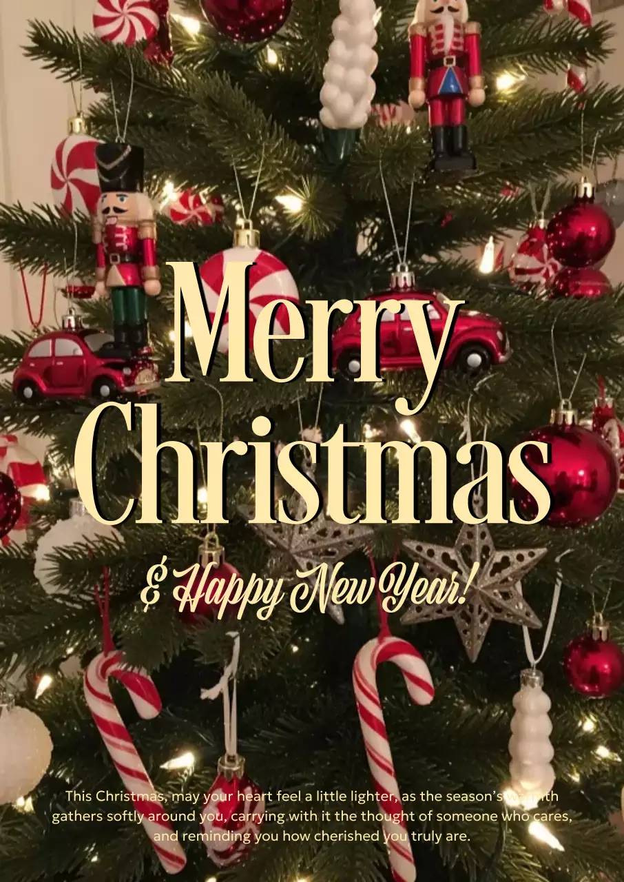 빨강 빈티지 크리스마스 카드