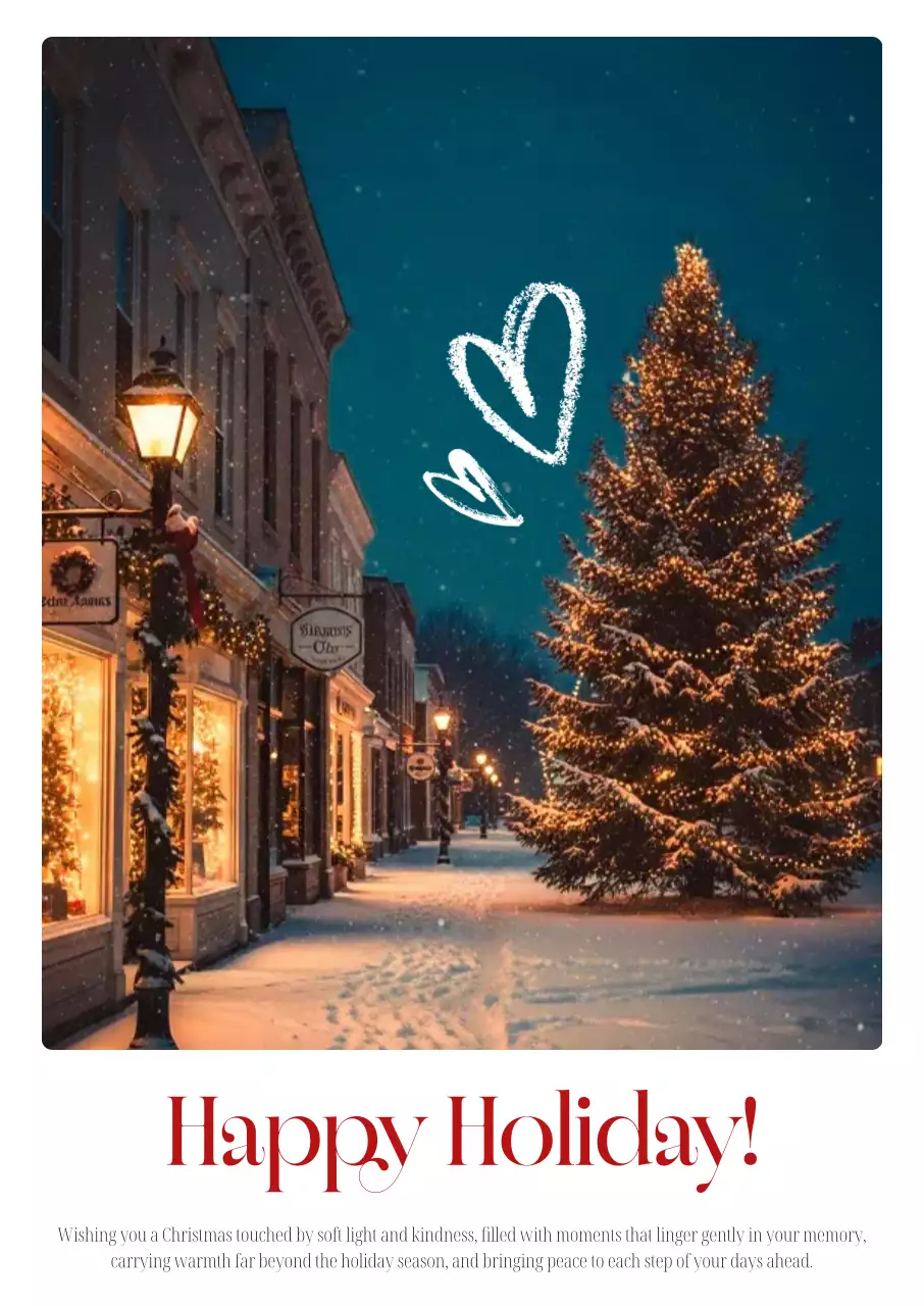 남색 빈티지 겨울 인사