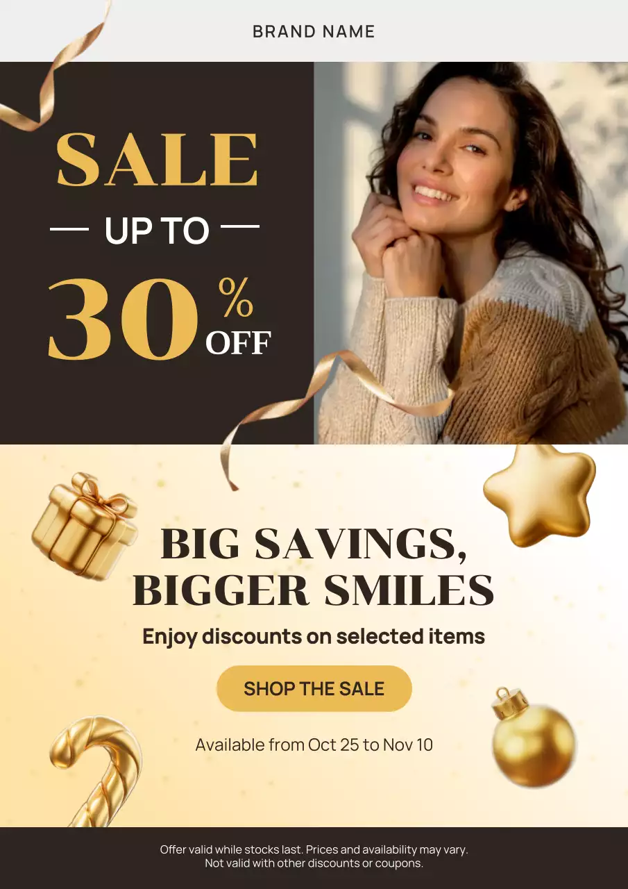 Gold Modern Sale Promotion Poster