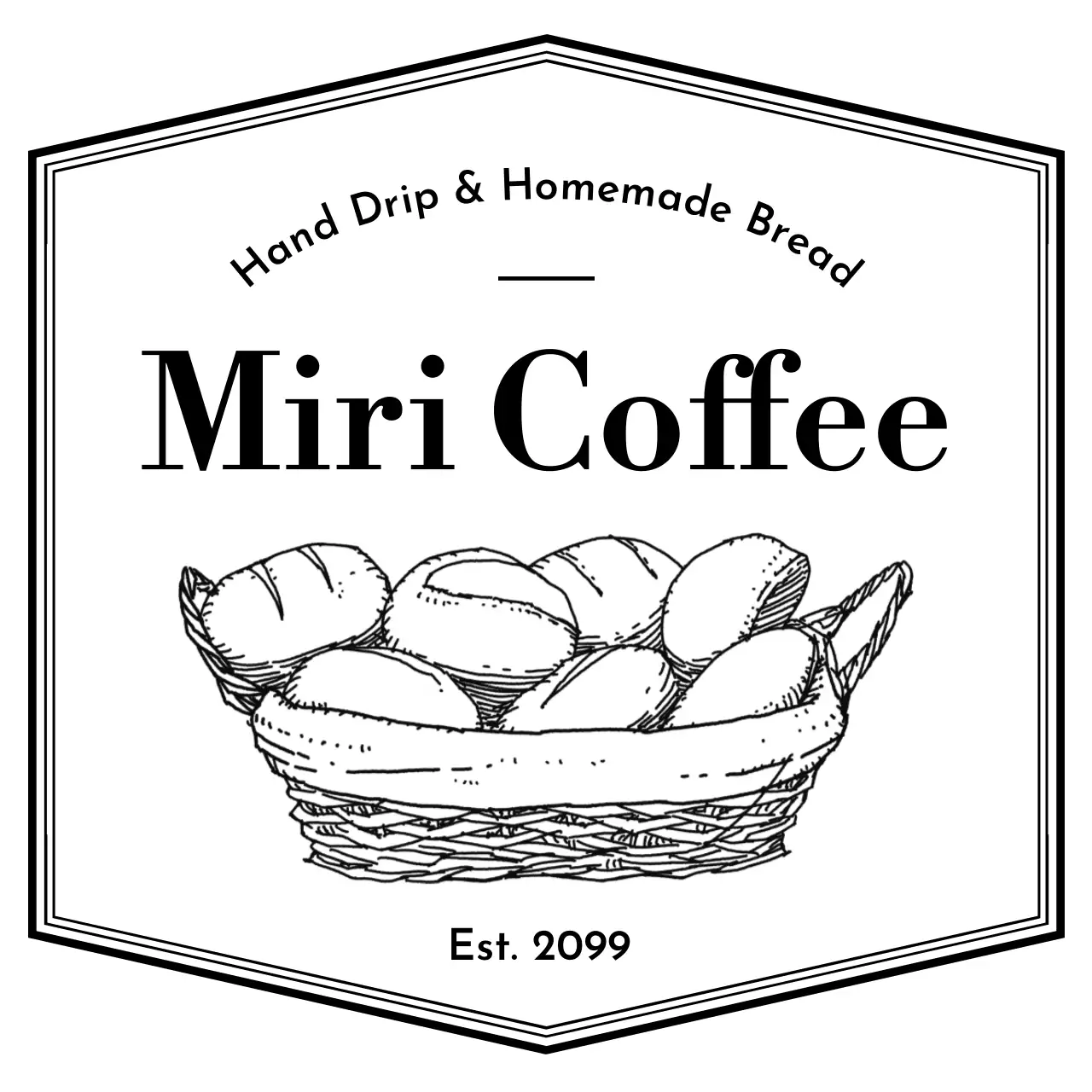 黒 シンプル カフェ ロゴ シンボルロゴ