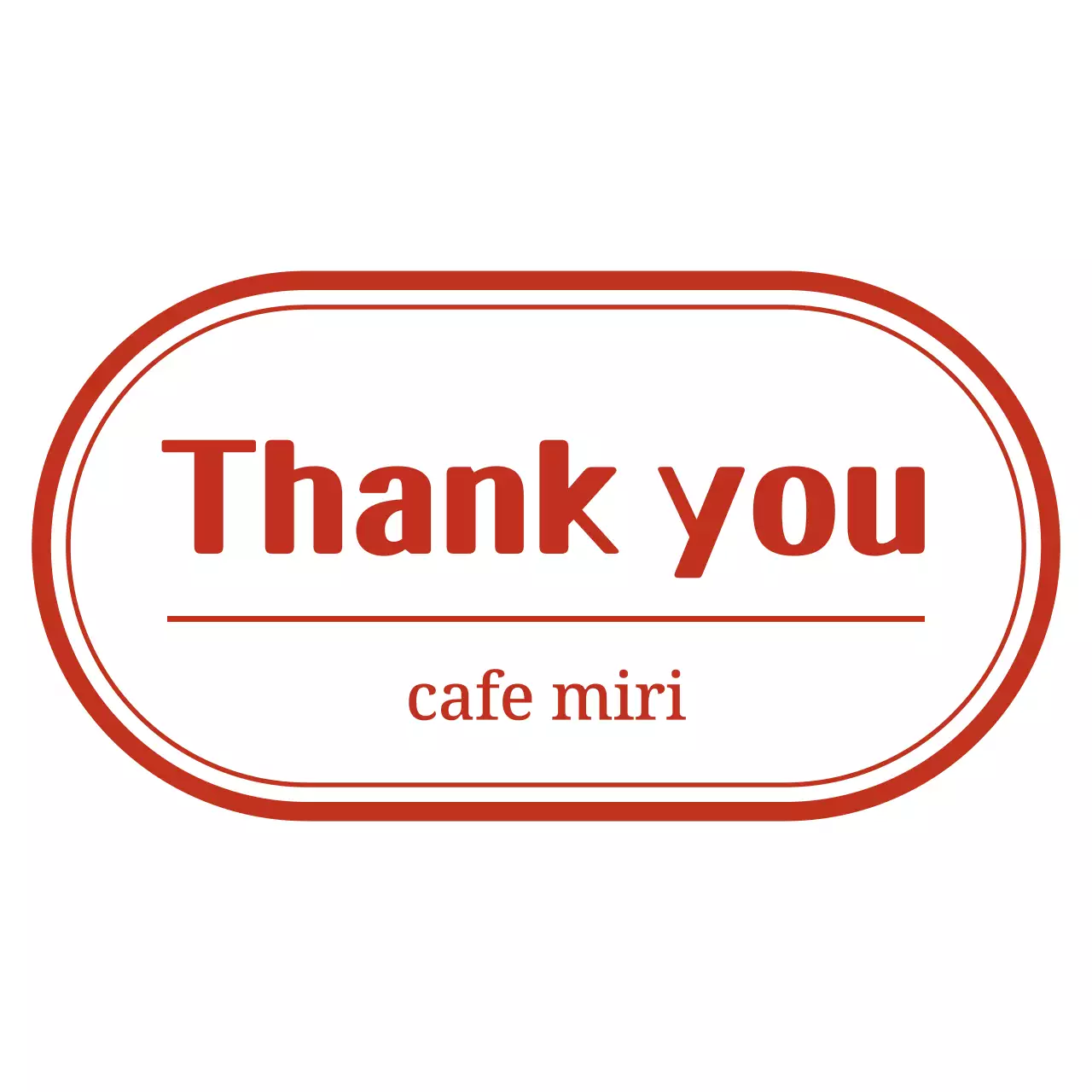 赤 シンプル カフェ シール サンキュー