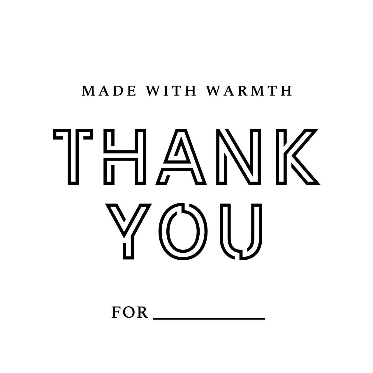 白黒 シンプル 感謝状 カード サンキュー