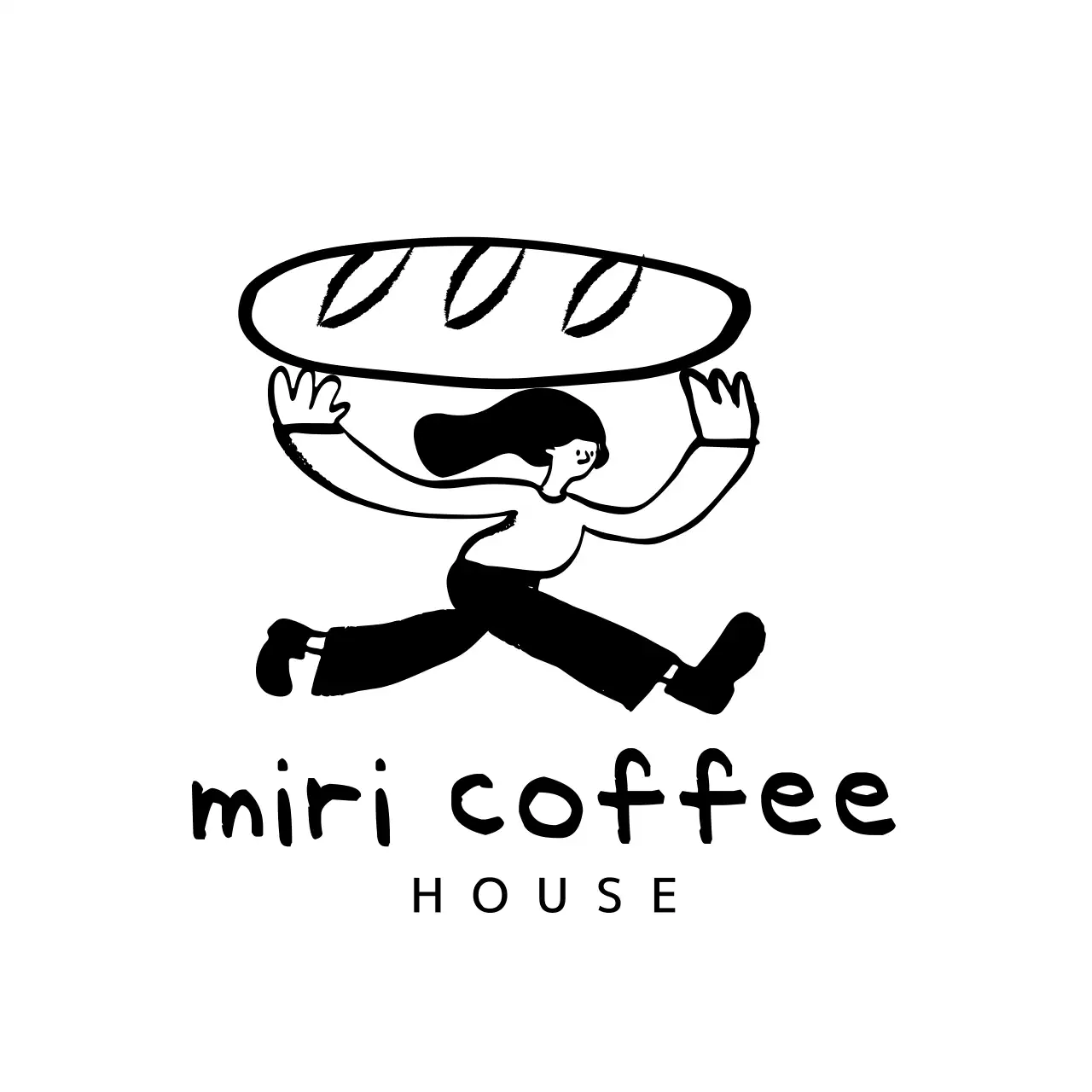 白黒 シンプル コーヒー イラストロゴ