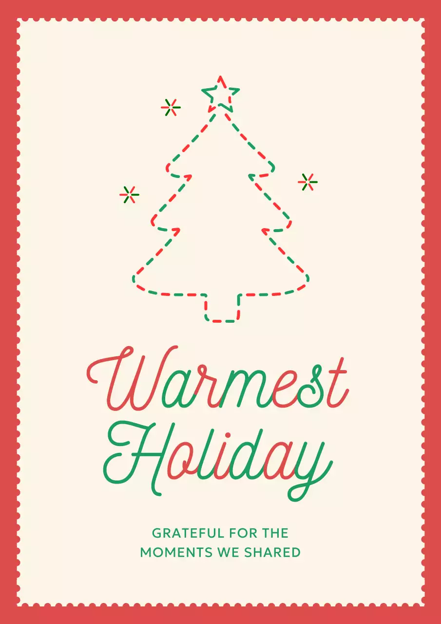 Beige Minimalist Holiday Greetings Card Poster