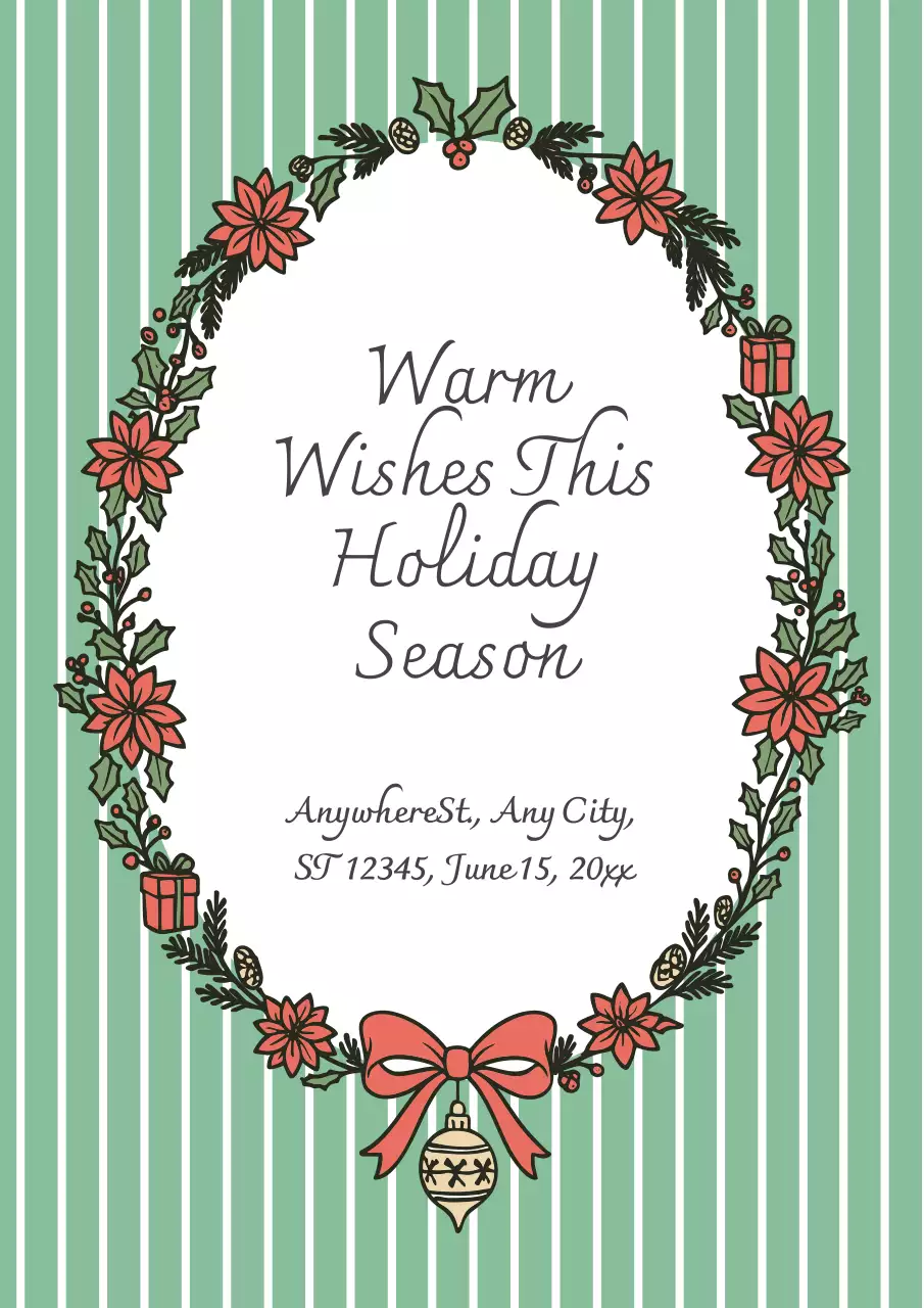 Green Vintage Holiday Greetings Card Poster