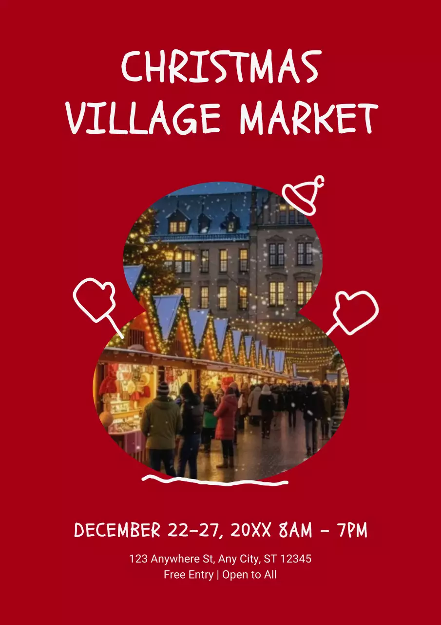Red Festive Market Promotion Poster