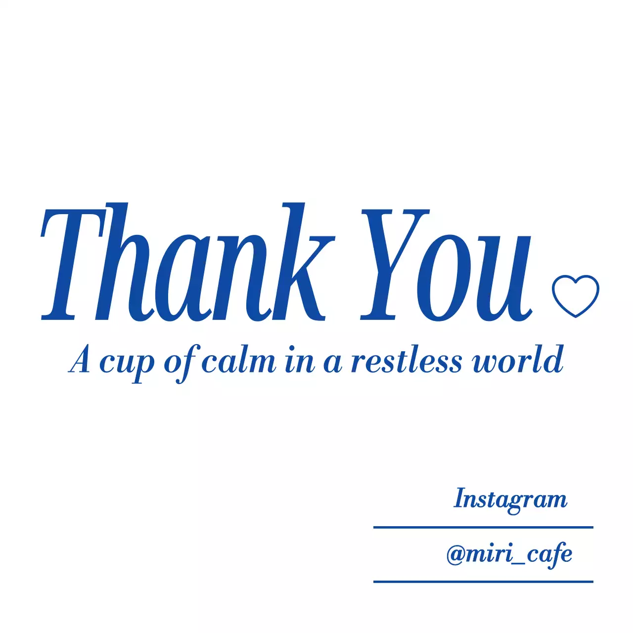 青 シンプル 感謝 メッセージカード サンキュー