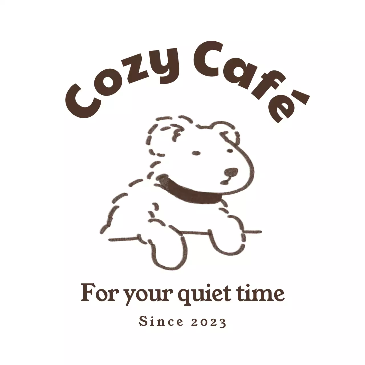 茶色 シンプル カフェ ロゴ イラストロゴ