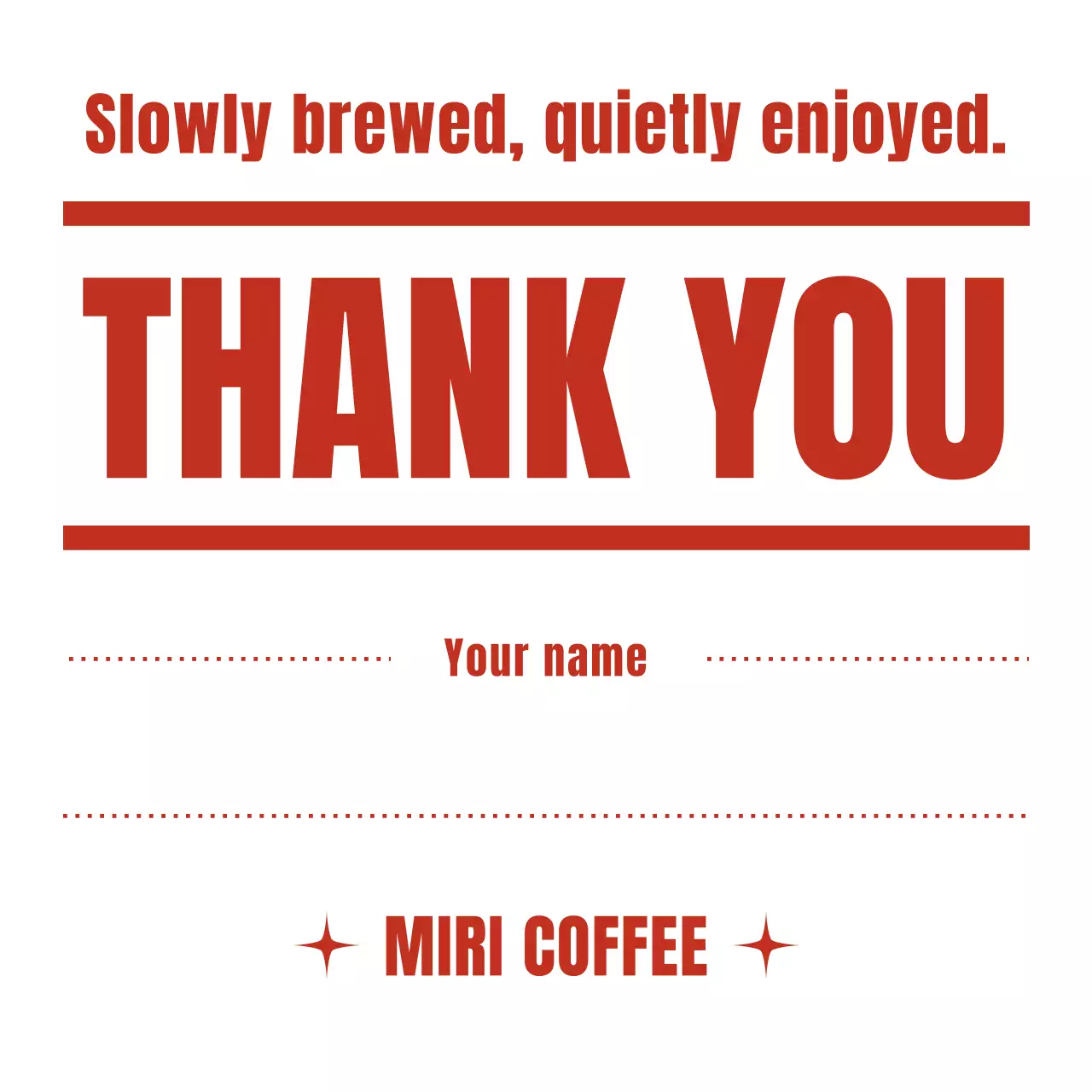 赤 シンプル コーヒー メモ サンキュー