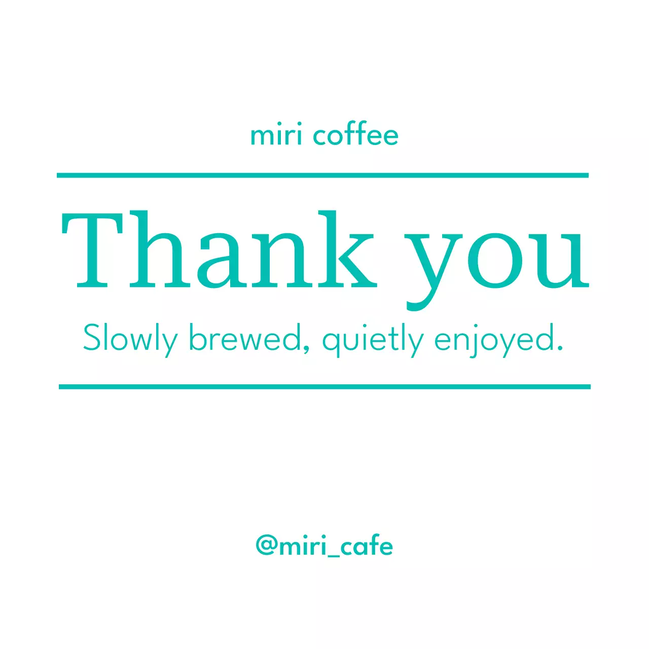 ミント シンプル カフェ メッセージカード サンキュー