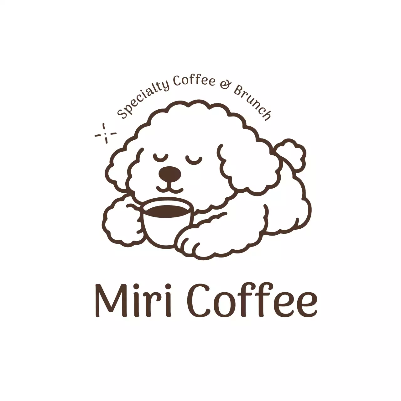 茶色 かわいい コーヒー ロゴ イラストロゴ