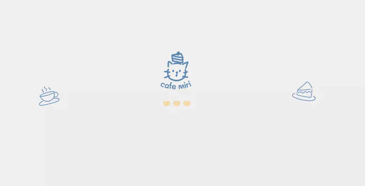 白 シンプル カフェ ロゴ イラストロゴ