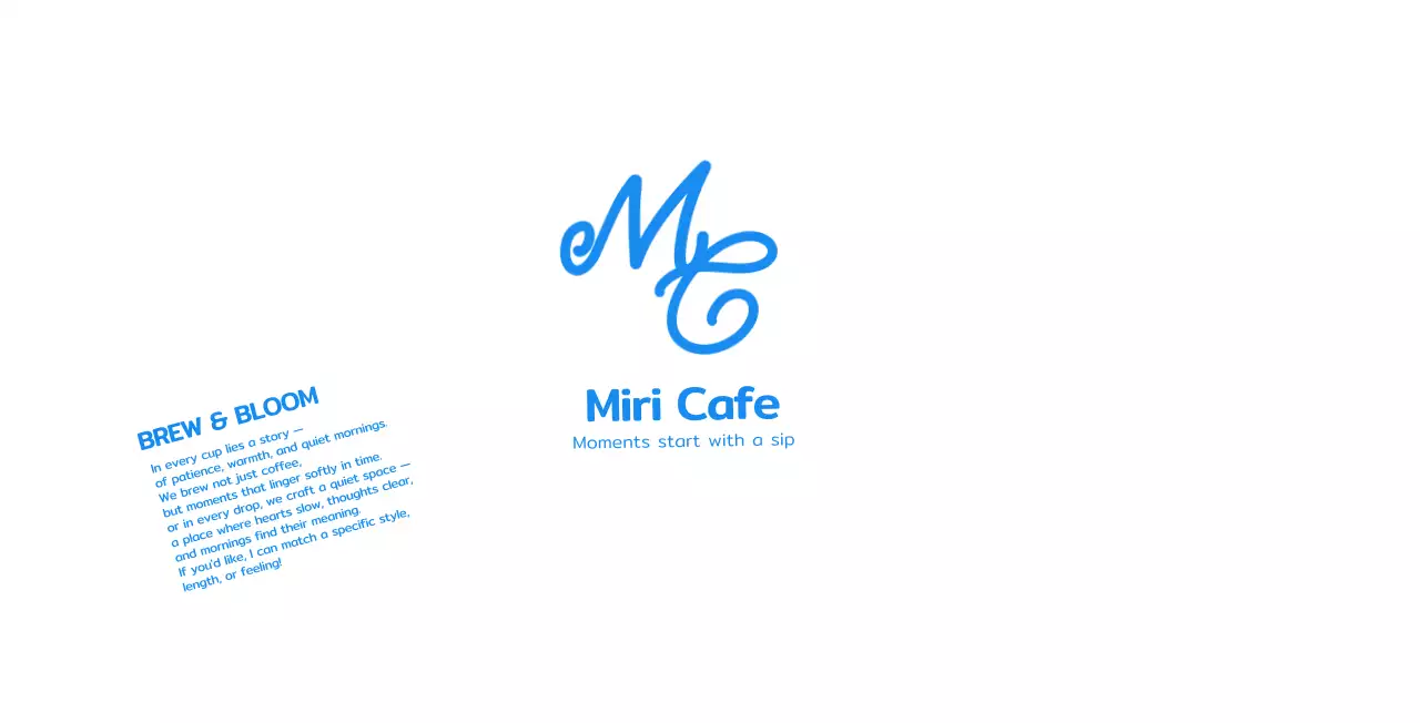 白 モダン カフェ メニュー ロゴテキスト