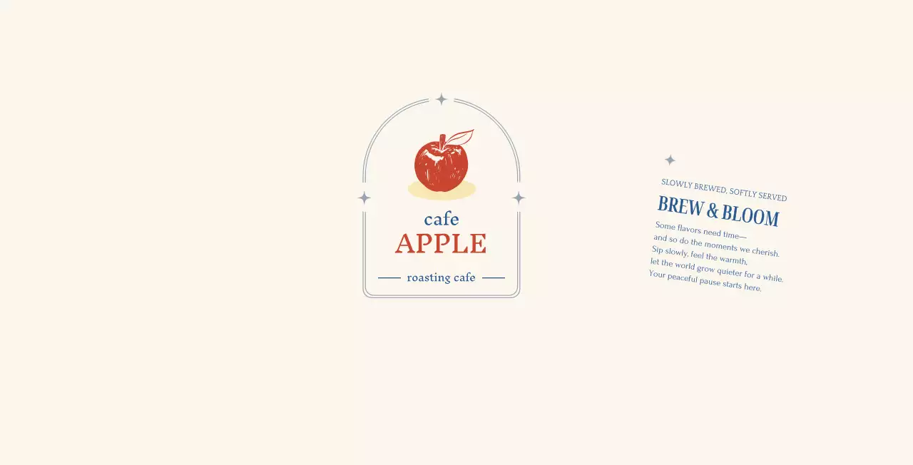 アイボリー シンプル カフェ メニュー ロゴテキスト