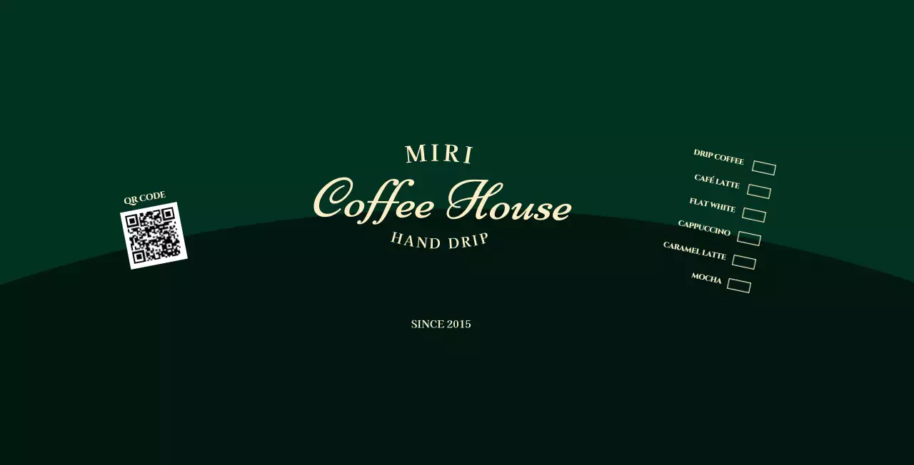 緑 クラシック コーヒー ラベル キューアールとチェック