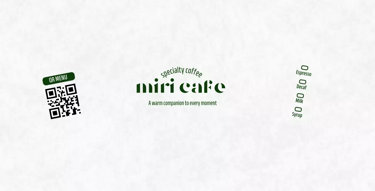 白 シンプル カフェ メニュー キューアールとチェック