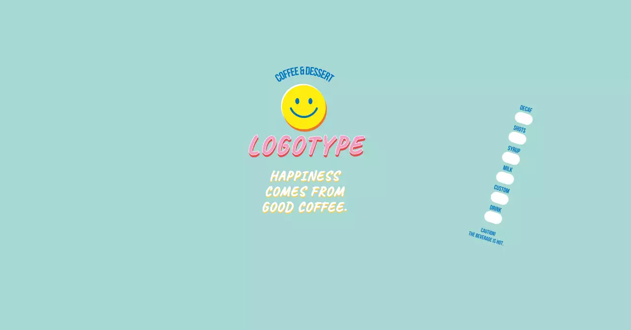 水色 ポップ コーヒー ロゴ