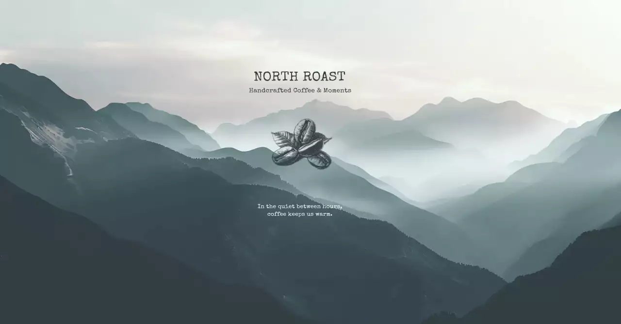 青 シンプル コーヒー ロゴ