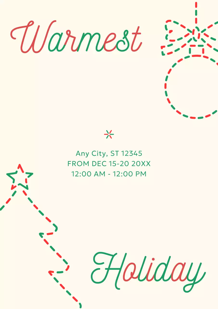 Beige Minimalist Holiday Invitation Poster