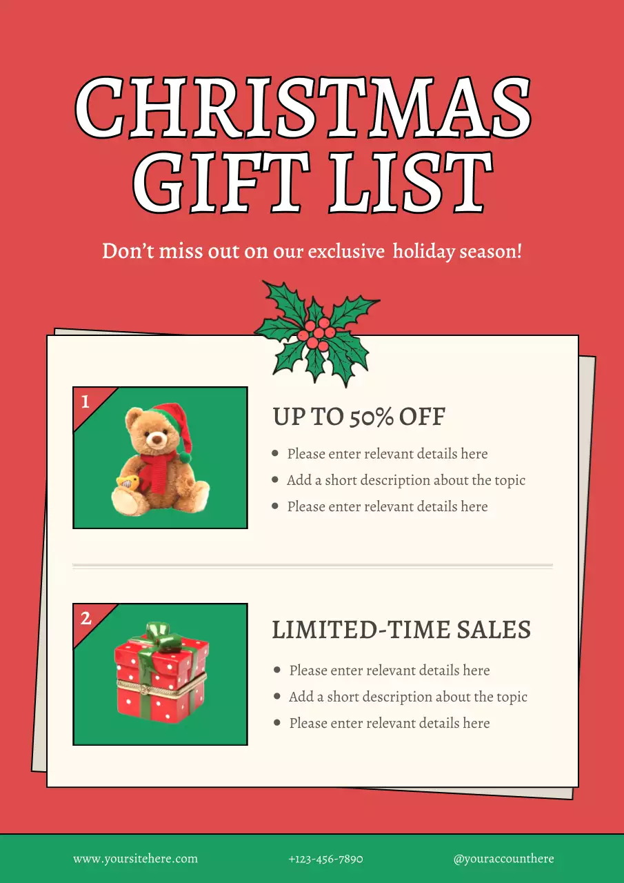Red Festive Gift Promotion Poster