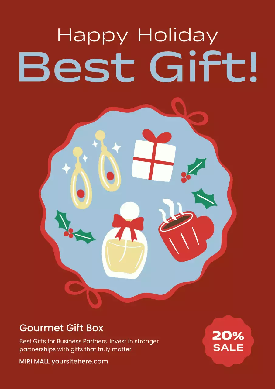 Red Festive Holiday Sale Poster