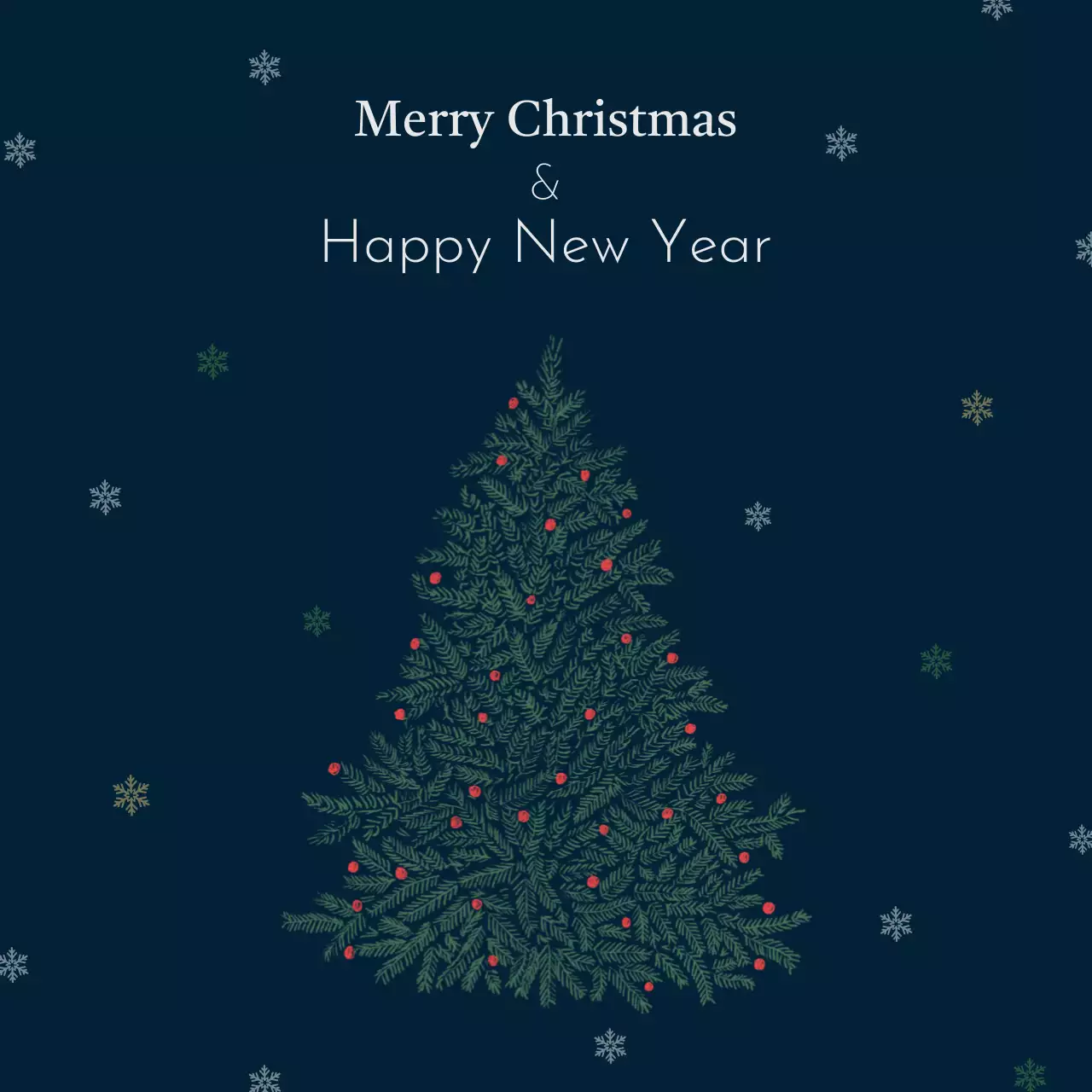 남색 클래식 크리스마스 카드