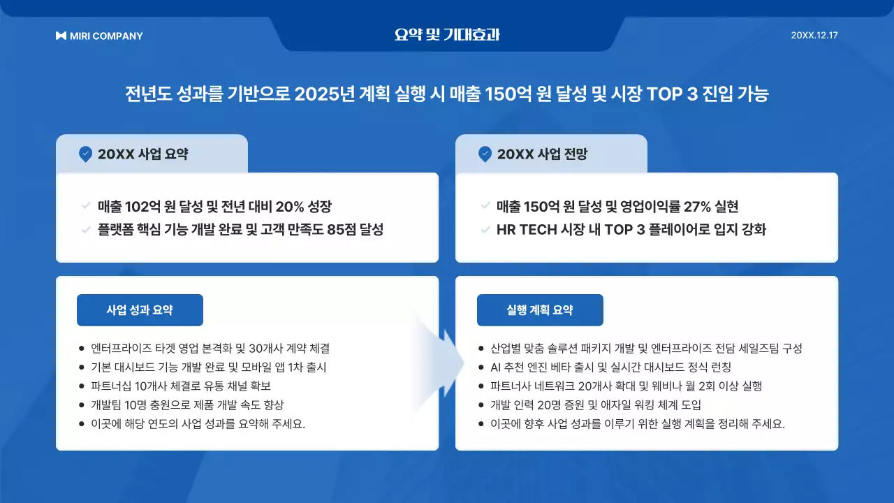 파랑 모던 사업 계획서 안내