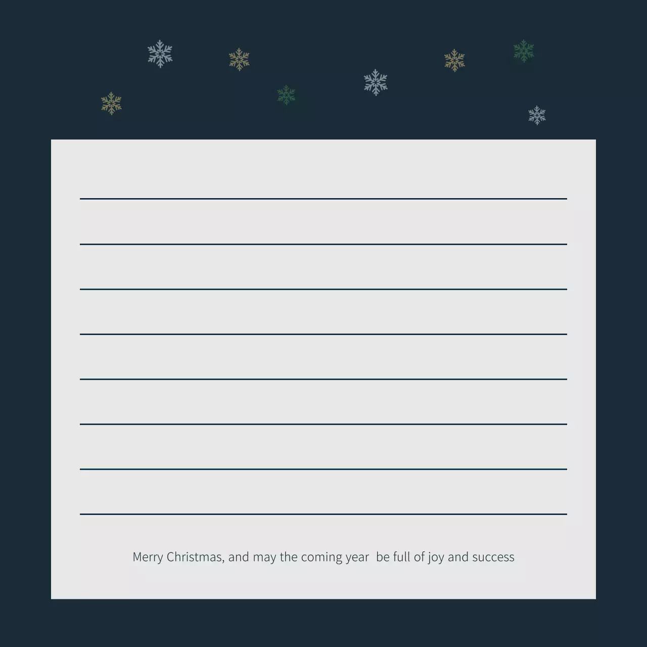 남색 클래식 크리스마스 카드