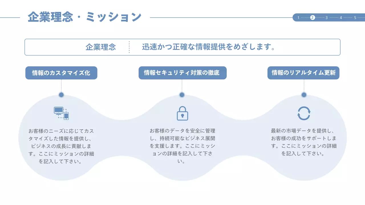 青 シンプル 会社案内 プロフィール プレゼンテーション