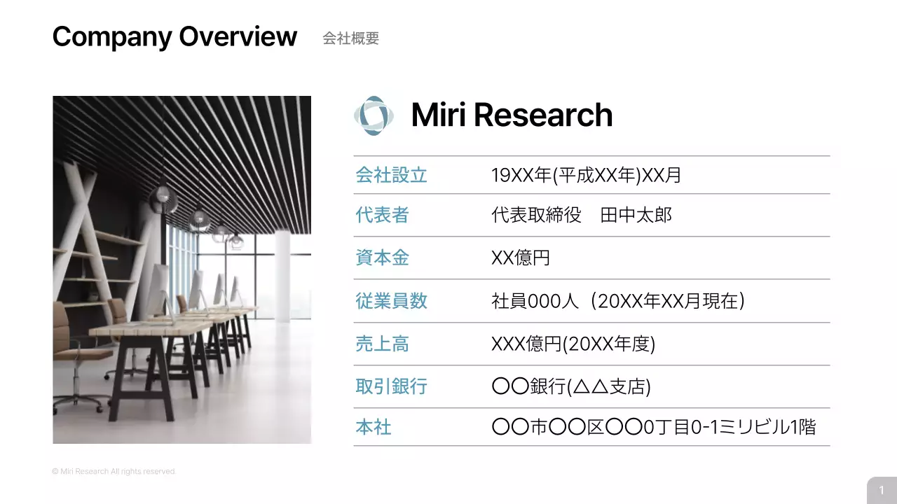 白シンプル 会社 会社案内  プレゼンテーション