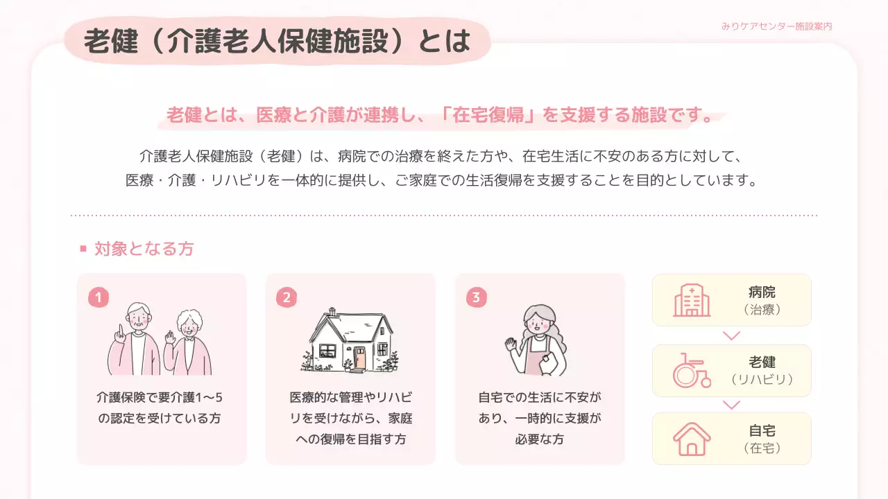 ピンク かわいい 介護 会社案内