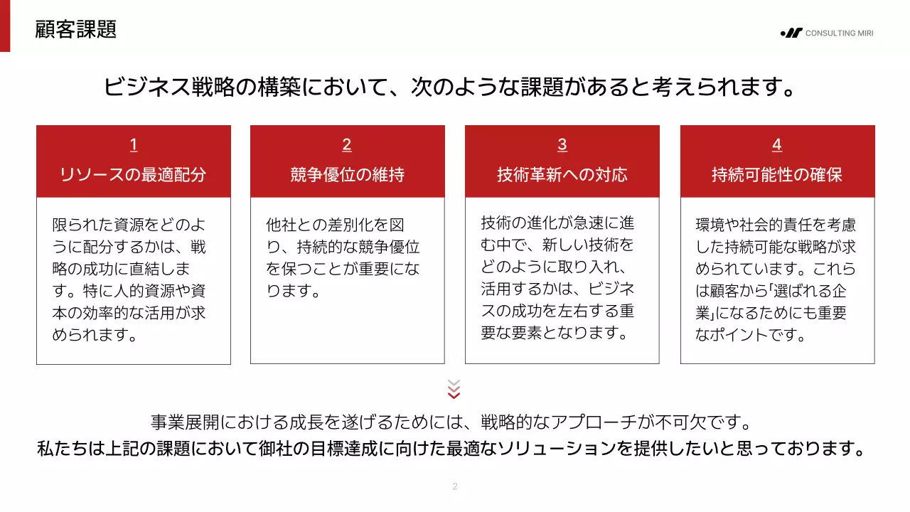 白黒 モダン ビジネス 提案書  プレゼンテーション