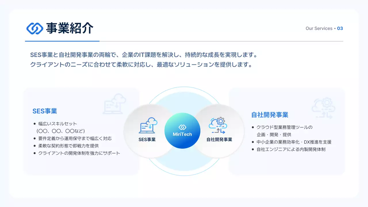 青 モダン 会社案内 プレゼンテーション