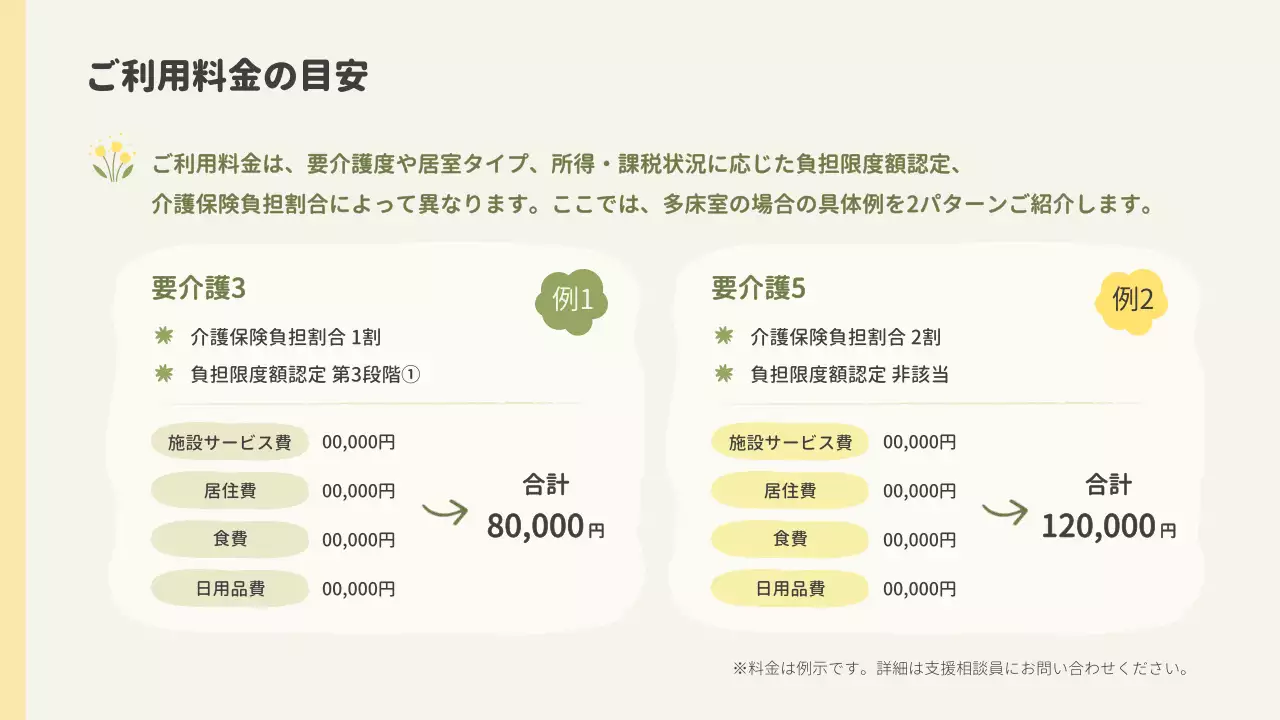 ベージュ シンプル 介護 資料