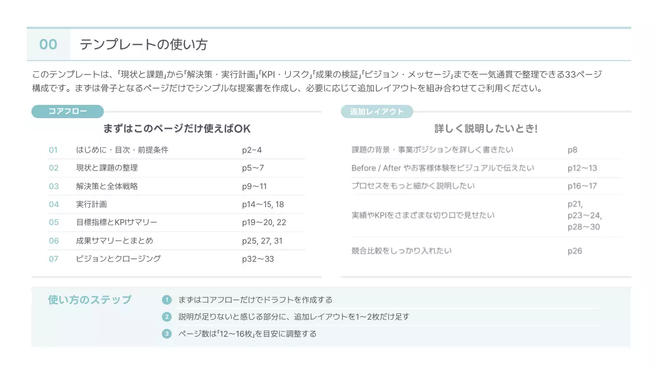 水色 シンプル ビジネス 提案書