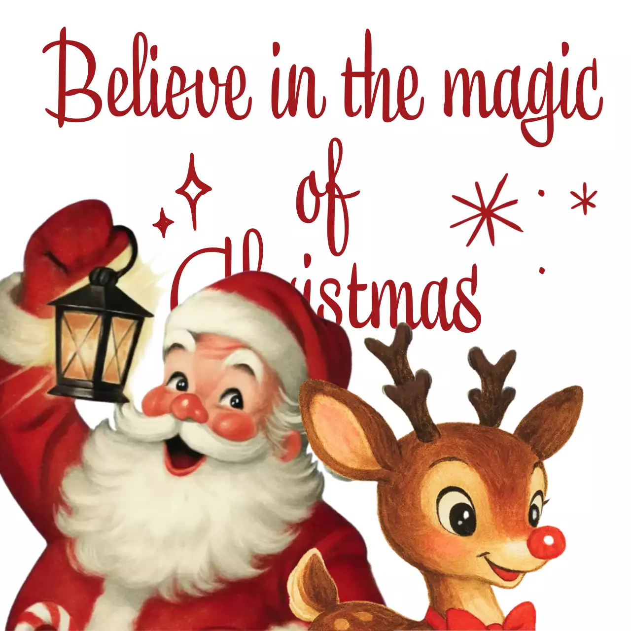 빨강 빈티지 크리스마스 카드