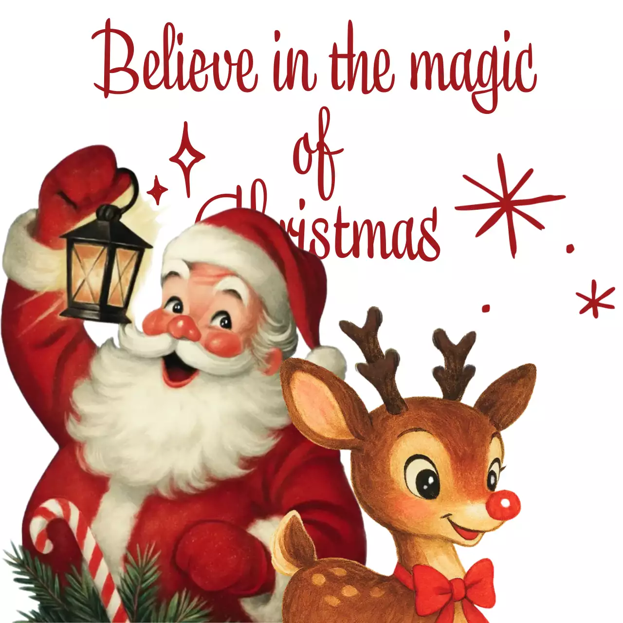 빨강 빈티지 크리스마스 엽서