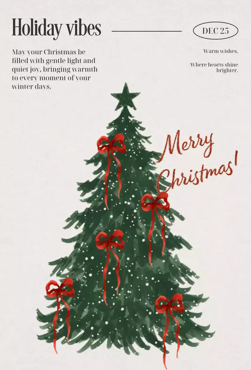 초록 심플 크리스마스 엽서