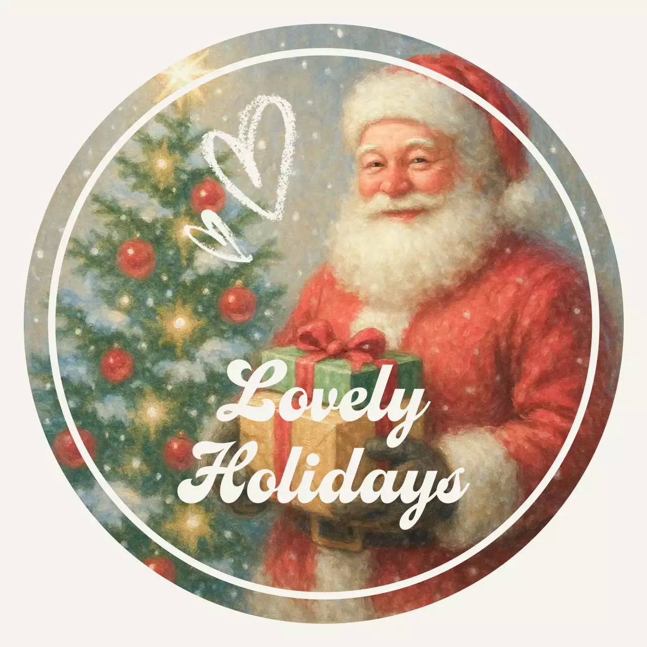 베이지 빈티지 크리스마스 엽서