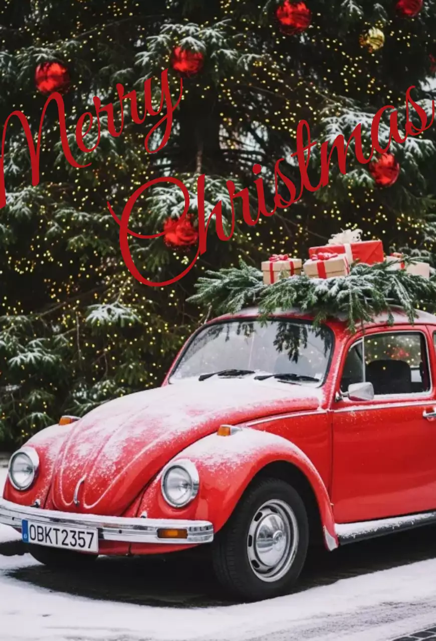 빨강 빈티지 크리스마스 카드