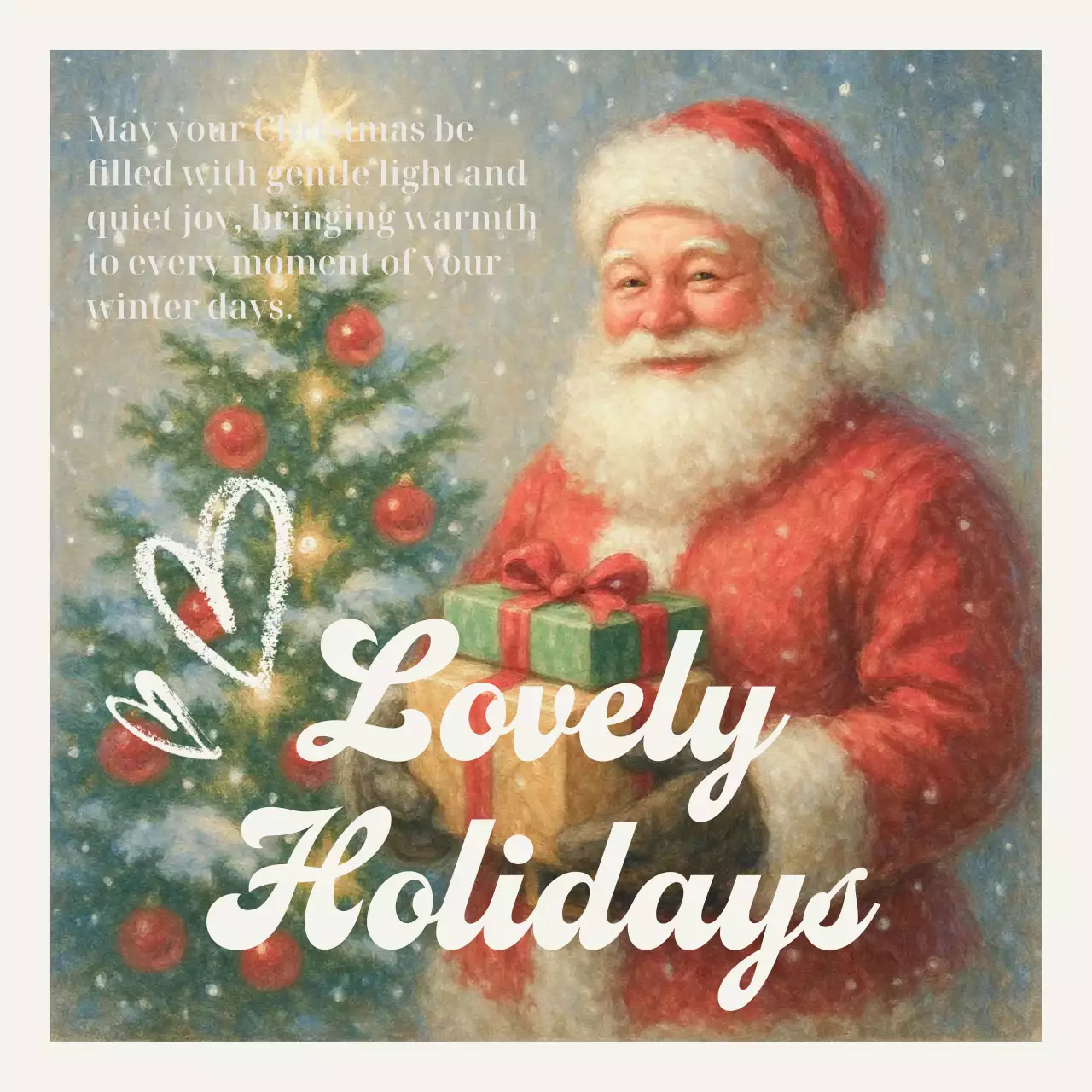 빨강 빈티지 크리스마스 엽서