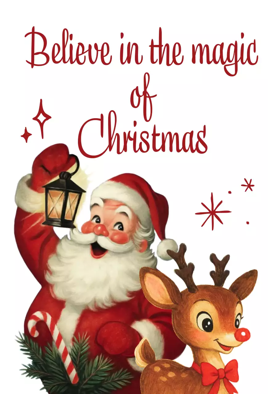 빨강 빈티지 크리스마스 엽서