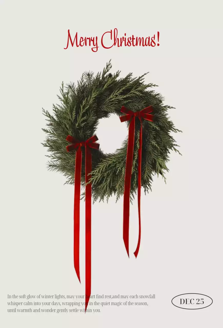 빨강 심플 크리스마스 카드