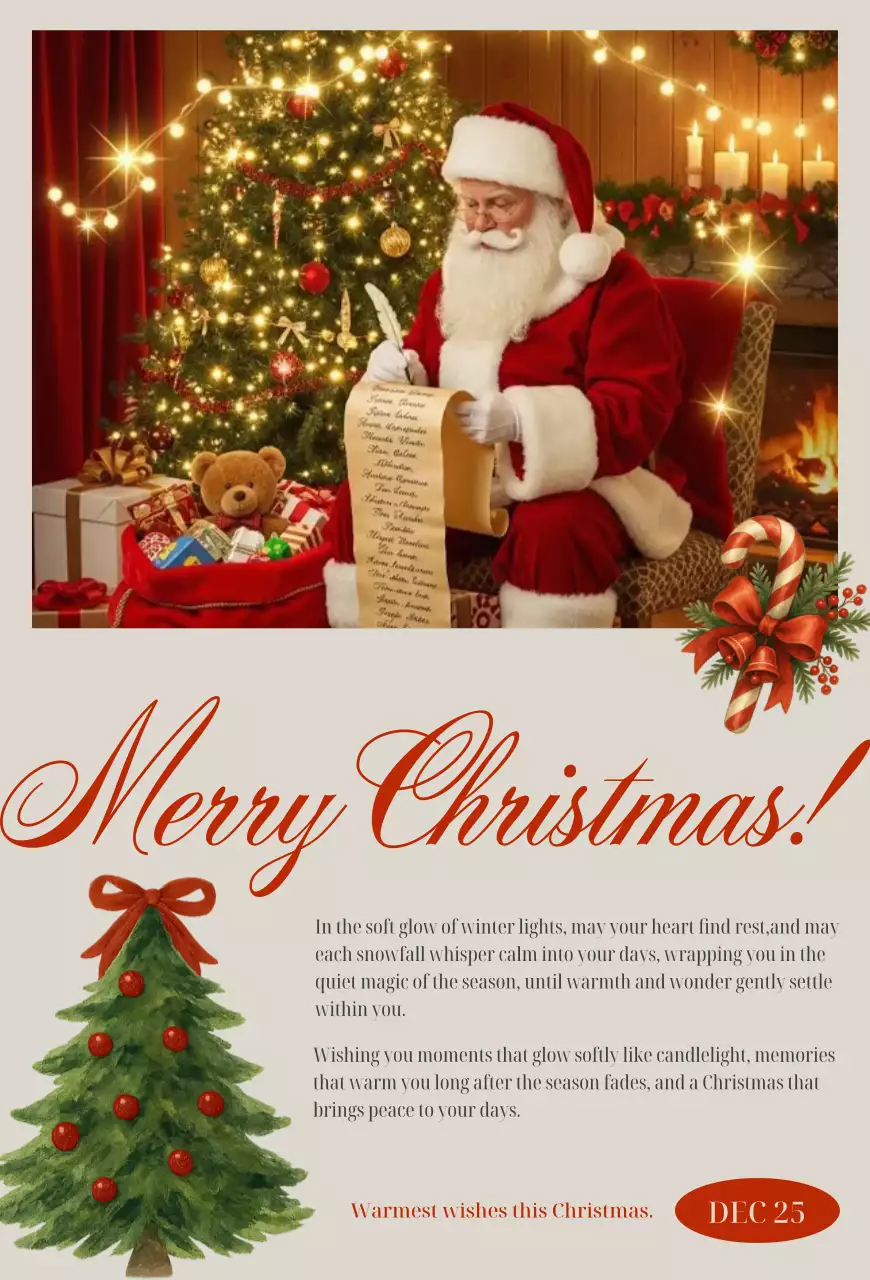 빨강 클래식 크리스마스 카드