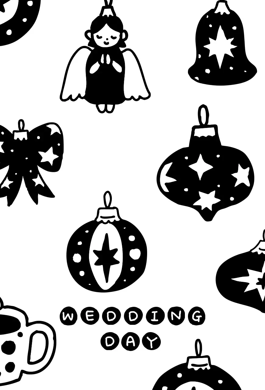 흑백 심플 결혼 청첩장