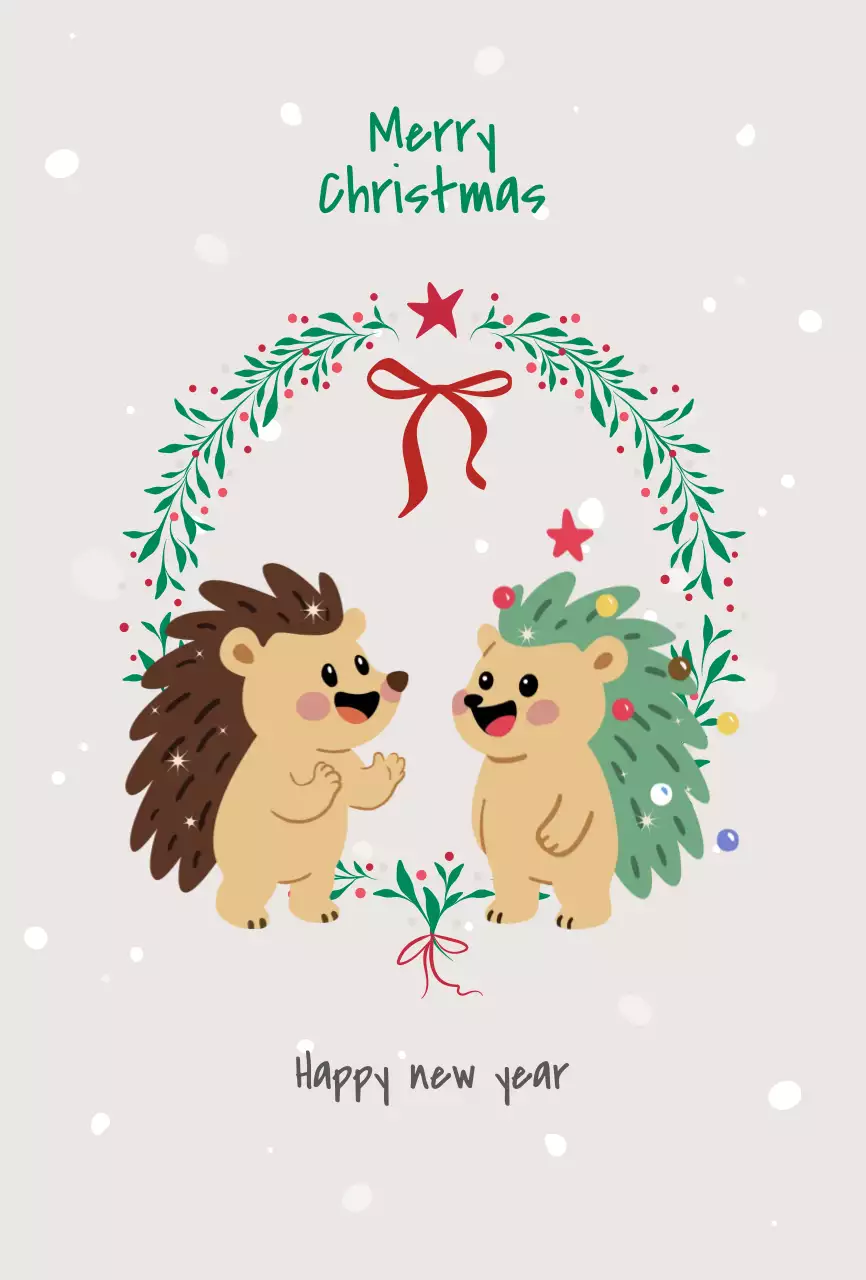 베이지 아기자기한 크리스마스 인사