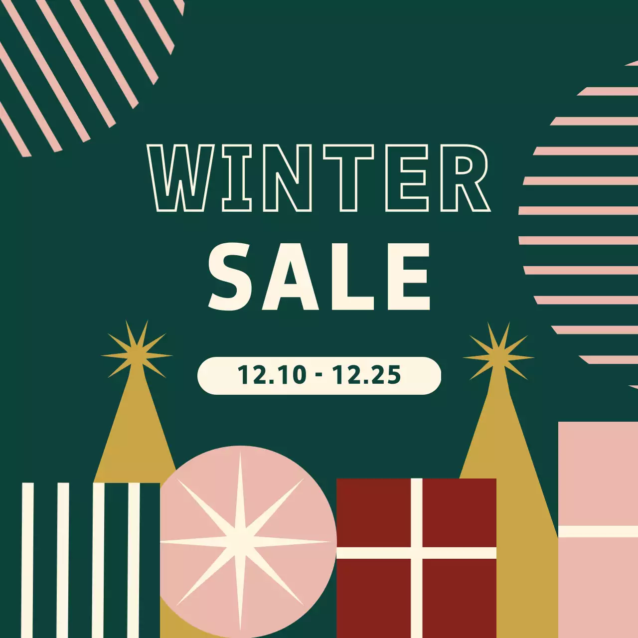 khuyến mãi mùa đông hiện đại xanh